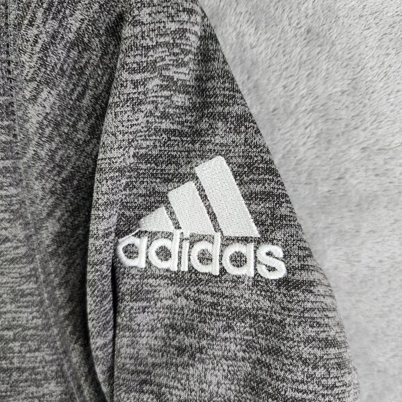 Mens Heather Gray Adidas Team Issue Pullover Sweatshirt 1/4 Zip Long Sleeve M - Picture 5 of 13